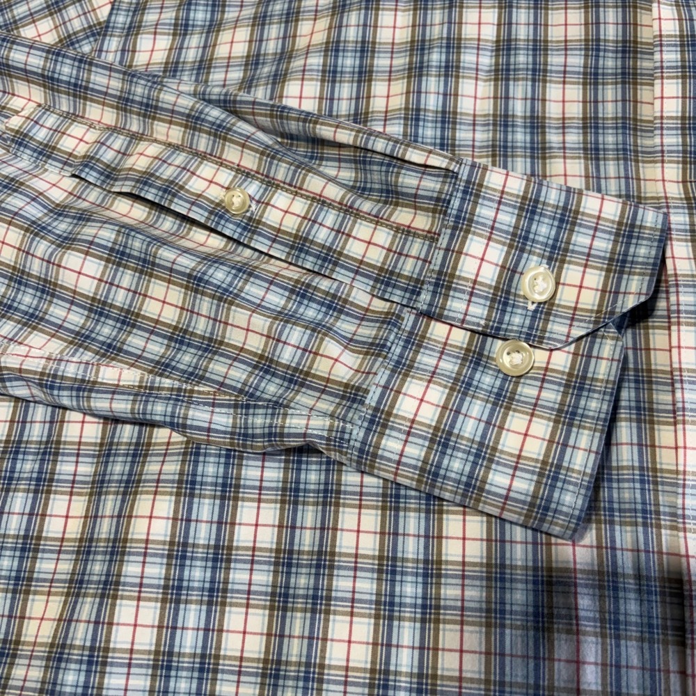Peter Millar Crown Crafted Shirt XL Blue Plaid Long Sleeve Button Down - Picture 3 of 10